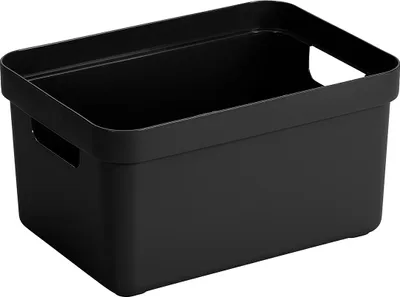 Produktbild von Sigma home 09600612, Aufbewahrungsbox, Schwarz, Rechteckig, Einfarbig, Drinnen, Badezimmer, Schlafzimmer, Wohnzimmer