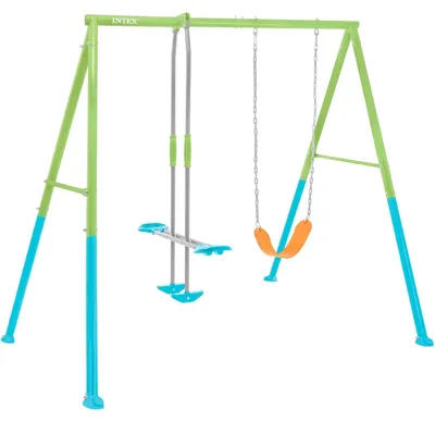Image de INTEX 44120 : Balançoire double pour jardin, dimensions 254 x 251 x 211 cm
