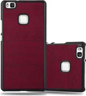 Produktbild von Cadorabo Hülle für Huawei P9 LITE 2016 / G9 LITE Schutz Hülle in Rot Hard Case Etui Holz Optik Handyhülle