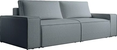 Produktbild von 4-sitziges Schlafsofa aus blauem strukturiertem Velours - AMELIA