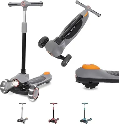 Produktbild von Habib Gruppe Kinderroller  Premium LED Scooter 3-Rad | Frontlicht & Leucht-Deck: Grau