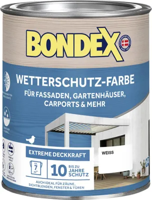 Produktbild von Bondex Wetterschutzfarbe 0,75 L weiss