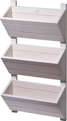 Produktbild von dobar Wandbeet mit 3 Pflanzkästen, Vertikalbeet zum Aufhängen, 38 x 17,5 x 79 cm, Weiß