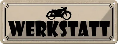 Produktbild von vianmo Blechschild 10x27 cm Motorrad Wekstatt Auto Garage Werkstatt