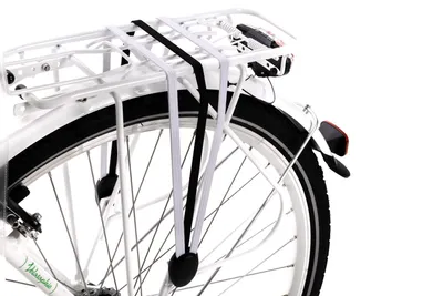 Produktbild von Fahrrad Spann Gummi für Gepäckträger Spannband Gepäck Gurt Sicherung elastisches Seil schwarz weiss