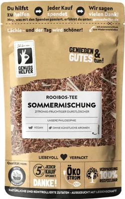 Produktbild von Rooibos-Tee Sommermischung, lose, aromatischer Tee mit harmonischer Zitrus-Note, ohne künstliche Aromen, 100g