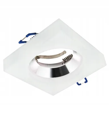 Obrázok produktu pre MasterLED LED stropné svietidlo sklo biele strieborné zapustené bodové svietidlo hranaté stropné svietidlo GU10 pätica 7 cm výrez zapustené bodové svietidlo