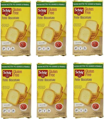 Produktbild von 6x Schar Fette Biscottate Senza Glutine Zwieback gebackenem Brot 260g Glutenfrei