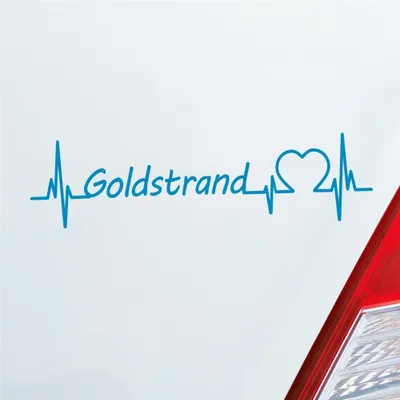 Produktbild von HUURAA! Auto Aufkleber Goldstrand Puls Herzschlag Fun Sticker Heckscheibenaufkleber Autoaufkleber mit Ferien Region Motiv 19x4cm