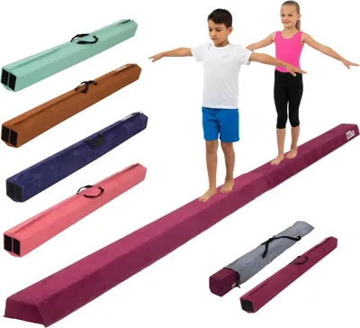 Produktbild von Schwebebalken 300 cm lila klappbar auf 150 cm tragbarer Turnbalken inkl.Tragetasche