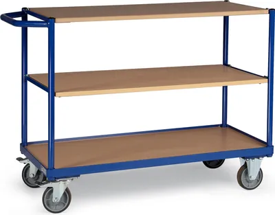 Produktbild von Bako Logistiksysteme Tischwagen ohne Bordkante 3 Ladeflächen und waagerechem Schiebegriff 1000x600mm