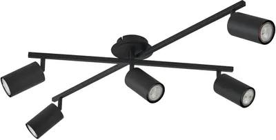 Produktbild von Lindby Deckenleuchte Joffrey, 78 cm, schwarz, 5-flg., GU10