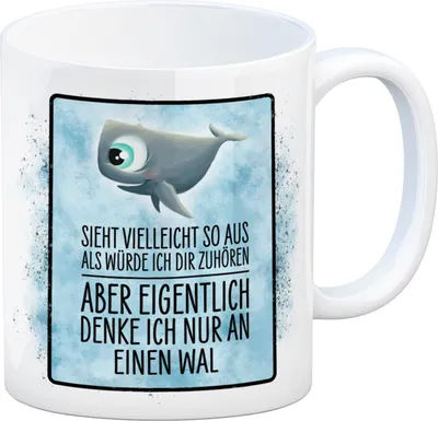 Produktbild von Kaffeebecher mit Spruch: Sieht vielleicht so aus als ... Kaffeetasse Tasse