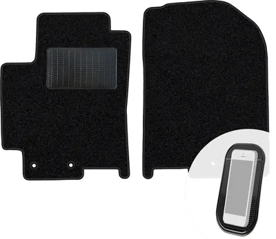 Produktbild von moto-MOLTICO Vorne Fußmatten Auto Velours Autoteppiche Schwarz Automatten Set 2-teilig passend für Kia Rio IV, Stonic ab 2017