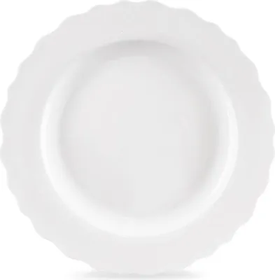 Immagine prodotto di Grande piatto piano in porcellana, bianco classico, 24,5 cm