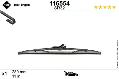 Produktbild von SWF DAS ORIGINAL Heckscheibenwischer Stück für FORD Fiesta Mk6 Schrägheck (JA8, JR8) 280mm