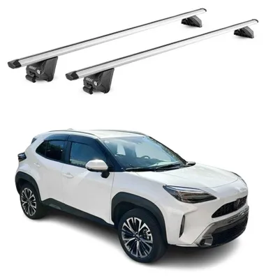 Produktbild von Dachträger Grundtäger für Toyota Yaris Cross 2020-2025 100kg Alu Silber 2tlg ABE, KI-generiertes Bild