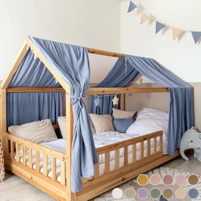 Image de Rideau de lit pour bébé en mousseline de coton 100%