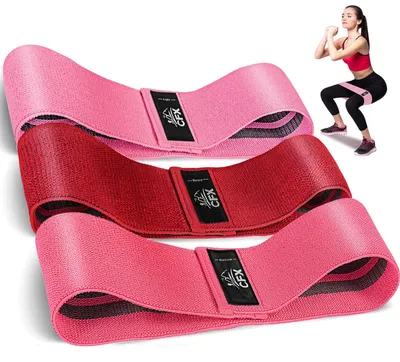 Imagen del producto de Bandas de resistencia anchas para caderas y glúteos, con 3 niveles de resistencia, antideslizantes, para fitness y yoga