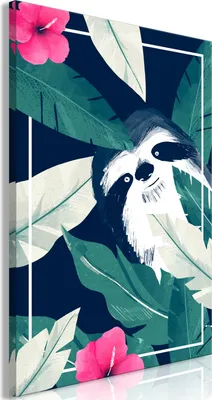 Produktbild von Italienischer Leinwand Leinwandbild - Sloth in the Tropics (1 Part) Vertical 20x30 cm Für Kinder e-A-0143-b-a