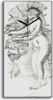 Produktbild von Küche Wohnzimmer Wand Leinwand Uhr 30x60 Zeichnen Abstrakte Skizze Kunst - schwarze Hände