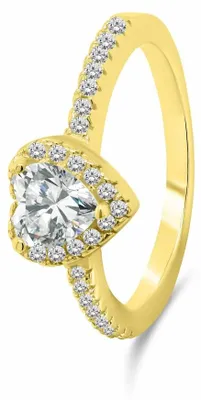 Obrázok produktu pre Romantický pozlátený prsteň Heart RI047Y – obvod: 60 mm
