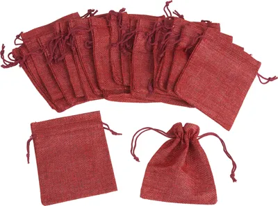 Produktbild von VBS Jutebeutel "9,7 x 12 cm", Rot, 25 Stück