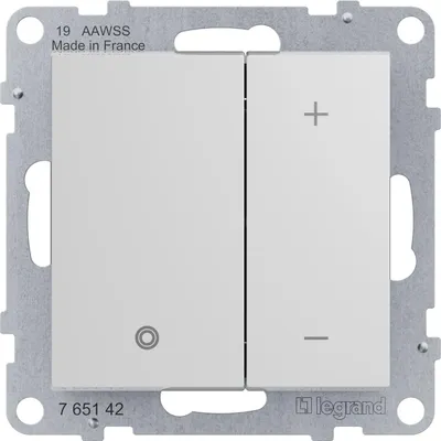 Produktbild von Legrand SEANO Elektronisches Potentiometer 1-10 V, Anschluss mit Schraubklemmen: L, N + 2 Steuerausgänge (+, -), Ultraweiß, 765142