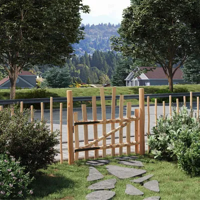 Produktbild von Möbel Bogenzauntor 100 x 90 cm Imprägniertes Haselholz NaturGartentore - Gartentore c7745