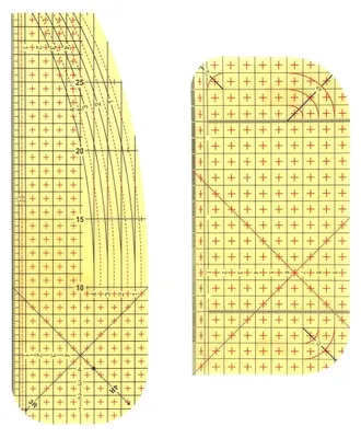 Produktbild von Bügellineal-Set - Hitzebeständig für Schneiderhandwerk und Basteln - 2-teilig (1 großes und 1 kleines Lineal)