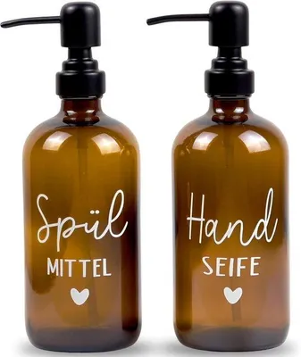 Immagine prodotto di Dispenser di sapone nero da 500 ml per cucina/bagno