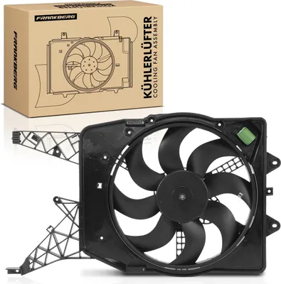 Image de Frankberg 1x Ventilateur de radiateur simple avec cadre de ventilateur de radiateur Opel Corsa D S07 1.3L 1.4L 2006-2014