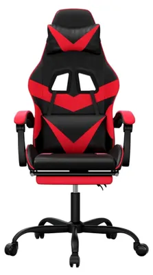 Produktbild von Ergonomischer Gaming-Stuhl in Schwarz-Rot mit Lederlook, 57,5 x 59,5 x 121-131 cm