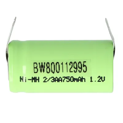 Produktbild von vhbw Akku Ersatz für 2/3AA für Modellbau (750mAh, 1,2V, NiMH, Grün, mit Lötfahne (U))