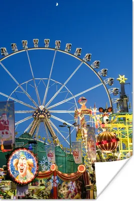 Produktbild von MuchoWow® Poster Karneval im Vergnügungspark 80x120 cm - Papierdruck