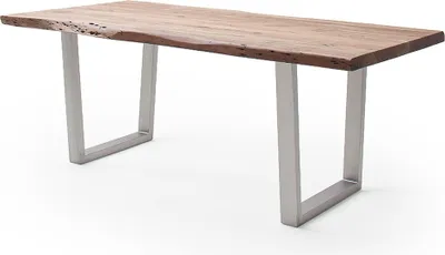 Produktbild von Baumkantentisch >Calabria< in Akazie natur lackiert - 240x79,5x100 (BxHxT)