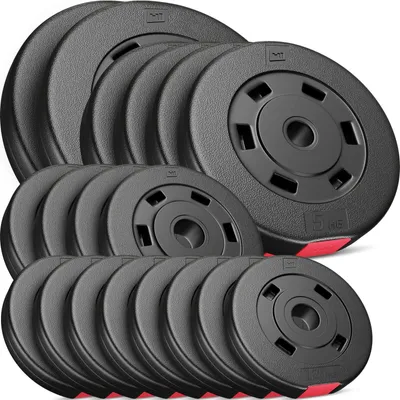 Produktbild von Hantelscheiben Set 60 kg - Kunststoffgewichte für das Training zu Hause