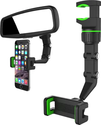 Immagine prodotto di Supporto regolabile per smartphone nello specchietto retrovisore dell'auto Verde