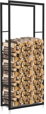 Produktbild von Brennholzregal für Outdoor 150 x 60 x 25 cm - Stabile Metallholzlagerung in schwarz
