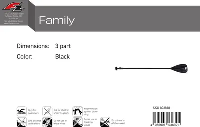 Produktbild von F2 SUP Paddel Family 3 teilig Schwarz