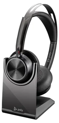 Produktbild von HP Poly Voyager Focus 2 USB-C-C Headset +USB-C/A-Adapter +Ladestation, Kabellos, Business/Everyday, 175 g, Kopfhörer, Schwarz