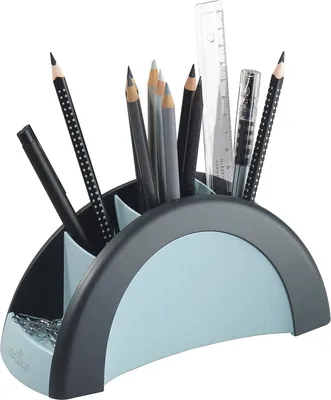 Produktbild von Stifteköcher Pen Holder silber/schwarz Packung mit 8 Stück