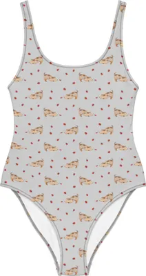 Produktbild von Mr. & Mrs. Panda Badeanzug Hund Marienkäfer Größe L - Grau - Geschenk, Hunde, Sprüche, Badebekleidung, Bademode, Schwimmanzug, Damen-Einteiler, Damen-Badeanzug, Neugierig
