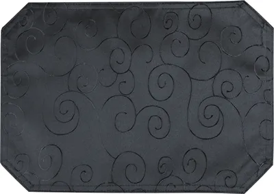 Produktbild von Tischset schwarz 35x50 cm Struktur damast Ornamente Platzset bügelfrei Deckchen