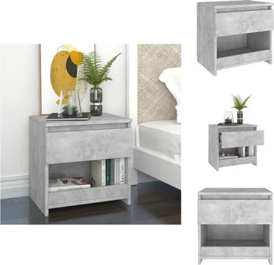 Immagine prodotto di vidaXL Comodino grigio cemento 40x30x39 cm materiale legno - Comodini