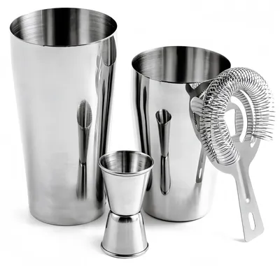 Produktbild von 3-teiliges Edelstahl-Boston-Shaker-Set für Cocktails, professionelles Bar-Zubehör