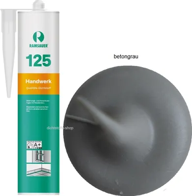 Produktbild von Ramsauer 125 Handwerk 1K Silicon Dichtstoff 310ml Kartusche betongrau