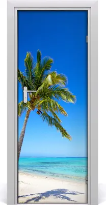 Produktbild von Tulup Türaufkleber 75x205 cm Dekorative Aufkleber Selbstklebend Wasserdichte Tapete Abnehmbar Schlafzimmer Wohnzimmer Wohnkultur - tropischer Strand