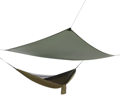 Obrázek produktu pro Přenosná kempingová houpací síť, nosnost 200 kg, rozměr plachty 2,3 m x 2,1 m, rozměr houpací sítě 2,9 m x 1,4 m, zelená barva