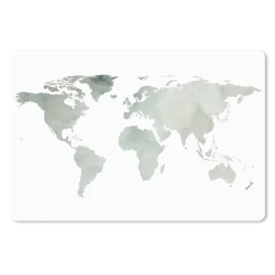 Produktbild von MuchoWow® Mauspad Mousepad Weltkarte - Grau - Aquarell 27x18 cm - Mousepads - Maus Mat - Pad - Mausunterlage - Büroartikel - Desk Matten